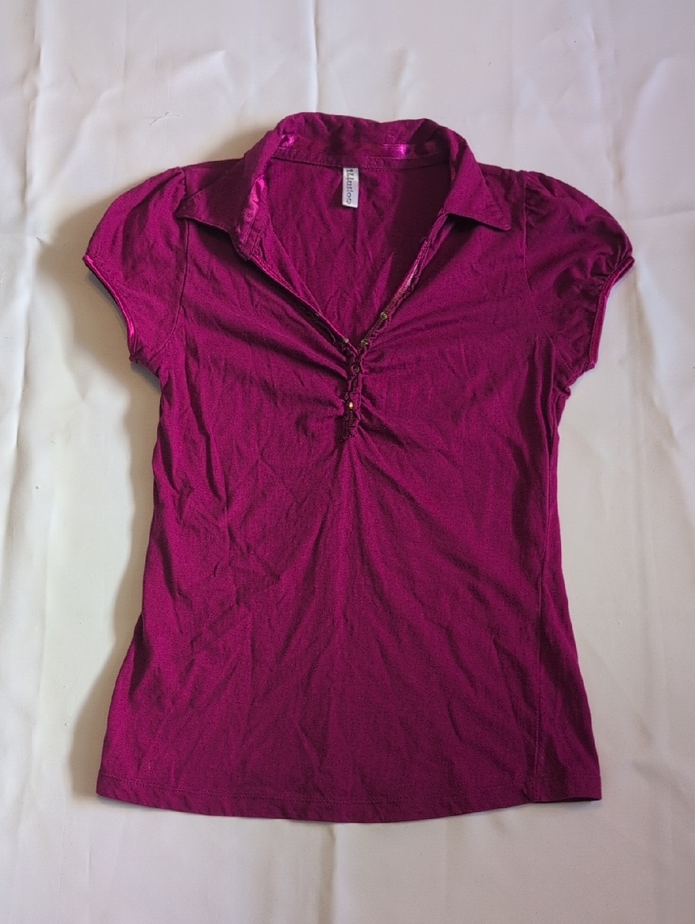 Illusion Burgundy Short Sleeve Top